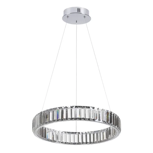Люстра подвесная LED Vekia 4930/30L Odeon Light прозрачная на 1 лампа, основание хром в стиле современный кольца фото 3