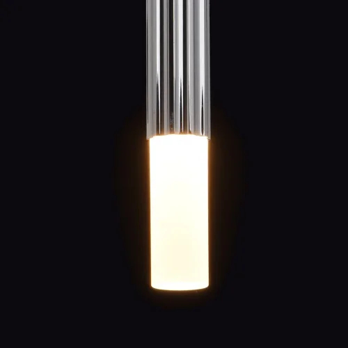 Светильник подвесной LED Ракурс 631012801 DeMarkt хром белый 1 лампа, основание хром в стиле хай-тек трубочки фото 4