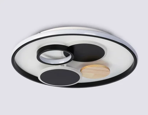 Светильник потолочный LED с пультом FL4802 Ambrella light чёрный белый 1 лампа, основание белое в стиле современный хай-тек с пультом фото 3