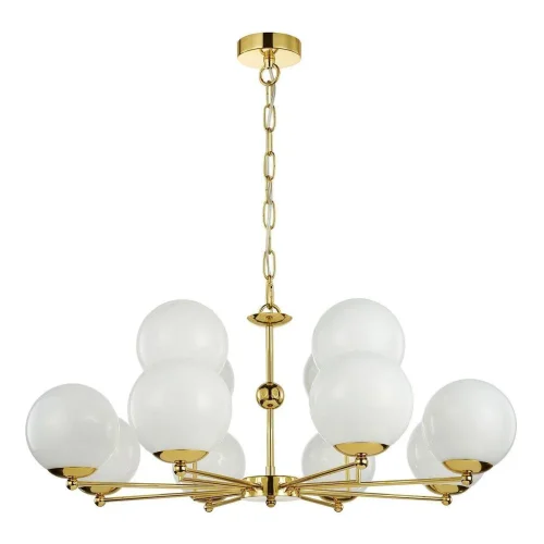 Люстра подвесная Undine 2811-12P Favourite белая на 12 ламп, основание золотое в стиле классический шар