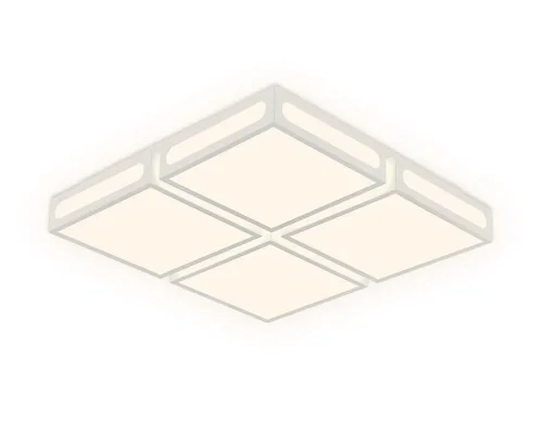 Светильник потолочный LED с пультом Comfort parus FS1889 Ambrella light белый 1 лампа, основание белое в стиле современный хай-тек квадраты фото 3