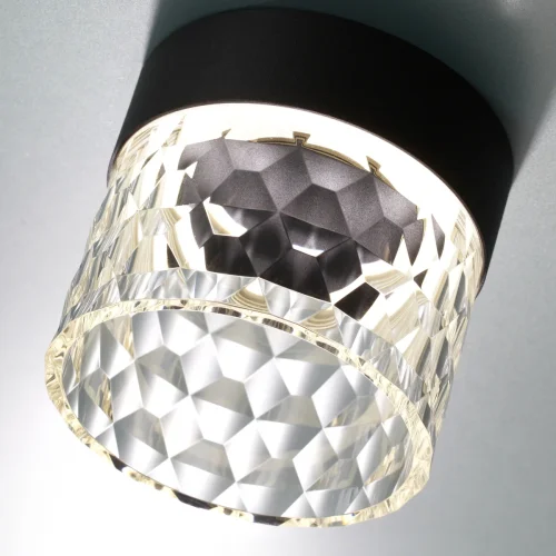 Светильник накладной LED Aura 358998 Novotech прозрачный 1 лампа, основание чёрное в стиле современный хай-тек круглый фото 3
