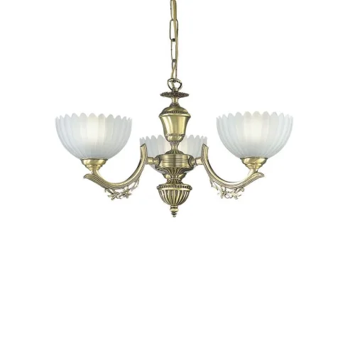 Люстра подвесная L 2825/3  Reccagni Angelo белая на 3 лампы, основание античное бронза в стиле классический 