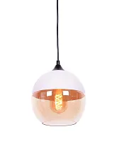 Светильник подвесной лофт Albion LDP 6805 WT+TEA Lumina Deco белый 1 лампа, основание белое в стиле лофт шар