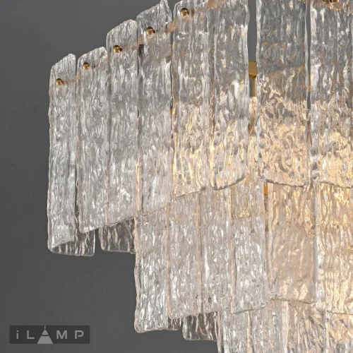 Люстра подвесная Manhattan P6315-1200 BR iLamp прозрачная на 9 ламп, основание латунь в стиле классический  фото 10