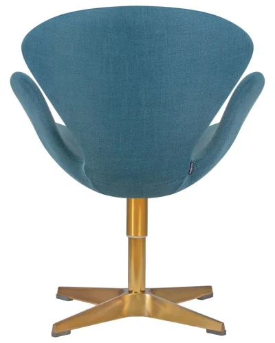 Кресло дизайнерское  69A-LMO SWAN, цвет сиденья синий (IF6), цвет основания золото Dobrin, синий/ткань, ножки/металл/золотой, размеры - ****710*600 фото 4