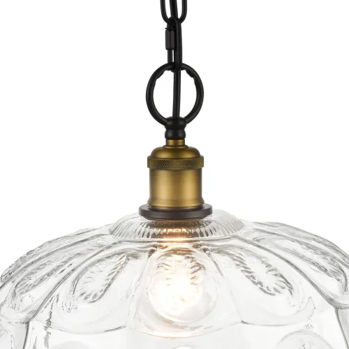 Светильник подвесной Helen VL4266P11 Vele Luce прозрачный 1 лампа, основание коричневое в стиле лофт классический выдувное фото 3