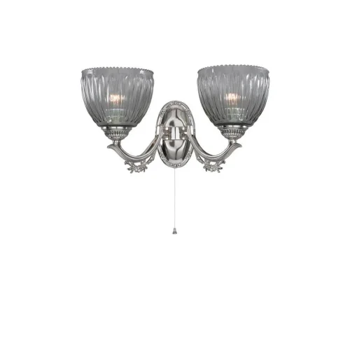 Бра с выключателем A 9850/2 Reccagni Angelo чёрный серый на 2 лампы, основание никель в стиле классический 