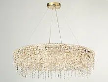 Люстра подвесная 10910+2/S gold Newport прозрачная на 12 ламп, основание золотое в стиле американский современный классический 