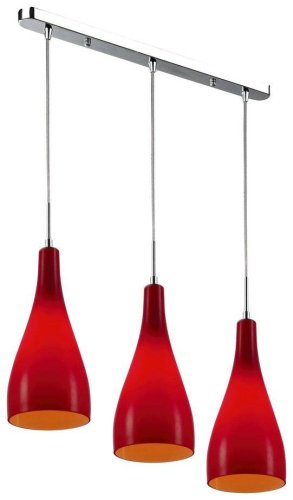 Светильник подвесной BOOTLE WE210.03.176 Wertmark красный 3 лампы, основание хром в стиле современный 