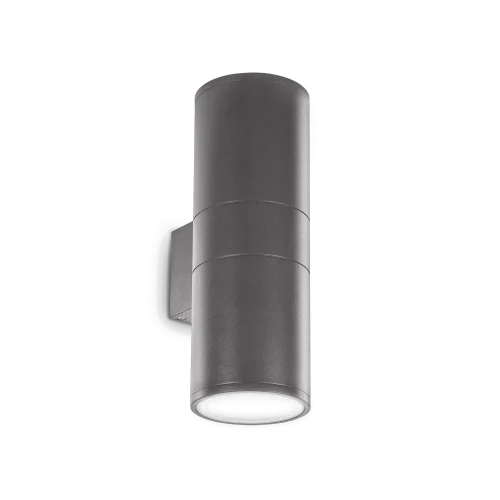 Настенный светильник GUN AP2 BIG ANTRACITE Ideal Lux уличный IP54 серый чёрный 2 лампы, плафон чёрный серый в стиле современный E27