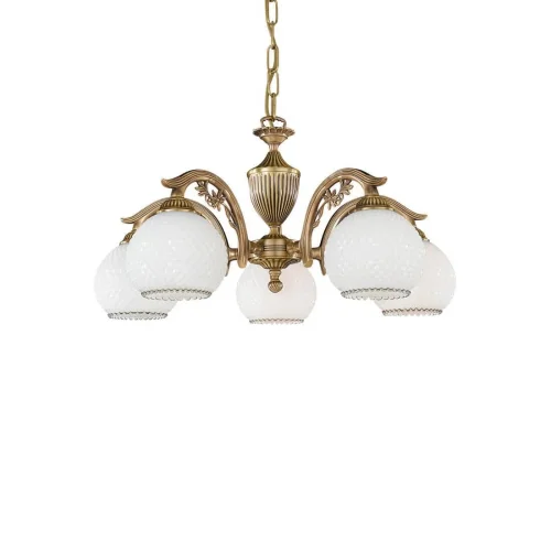 Люстра подвесная  L 8600/5 Reccagni Angelo белая на 5 ламп, основание античное бронза в стиле классический  фото 3