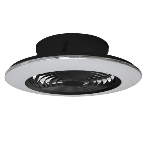 Люстра с вентилятором LED с пультом Alisio 7495 Mantra белая на 1 лампа, основание чёрное в стиле современный хай-тек с пультом фото 3
