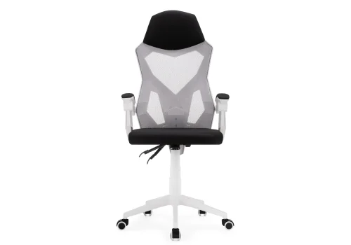 Компьютерное кресло Torino gray / white 15618 Woodville, чёрный/сетка ткань, ножки/пластик/белый, размеры - *1240***580*600 фото 4