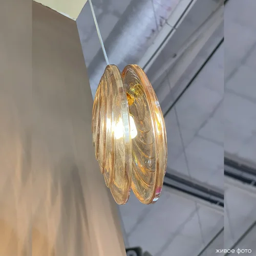 Светильник подвесной MAR SP1 AMBER Crystal Lux янтарный 1 лампа, основание золотое в стиле современный  фото 5