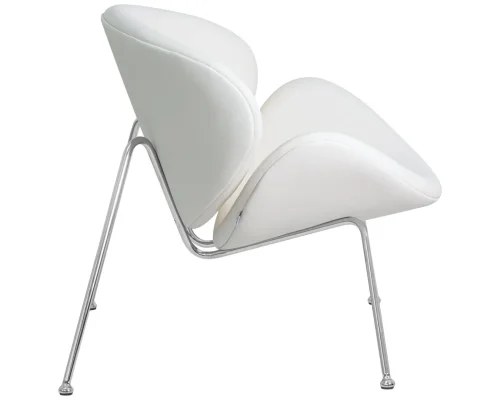 Кресло дизайнерское 72-LMO EMILY, цвет сиденья белый (YP17), цвет основания хромированная сталь Dobrin, белый/винил, ножки/металл/хром, размеры - ****810*780 фото 3