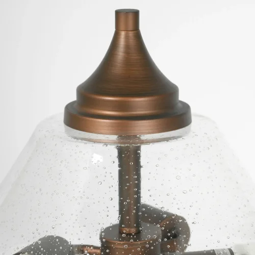 Люстра потолочная Fullerton LSP-8816 Lussole прозрачная на 3 лампы, основание коричневое в стиле современный кантри  фото 3