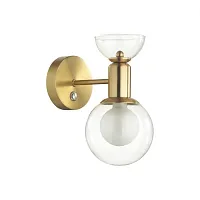 Бра с выключателем Karisma 5620/1W Lumion прозрачный 1 лампа, основание латунь в стиле современный шар