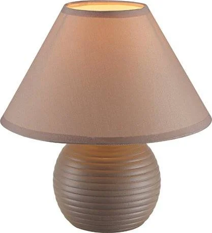 Настольная лампа TEMPLE 21684 Globo коричневая на 1 лампу, основание коричневое керамика в стиле современный Настольная лампа TEMPLE 21684 Globo коричневая на 1 лампу, основание коричневое керамика в стиле современный