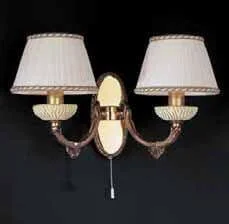 Бра с выключателем A 5500/2 Reccagni Angelo белый на 2 лампы, основание золотое в стиле классический 