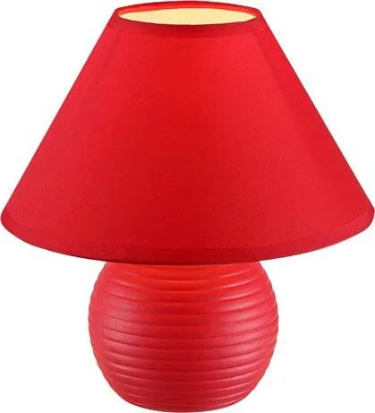 Настольная лампа TEMPLE 21680 Globo красная на 1 лампу, основание красное металл в стиле современный Настольная лампа TEMPLE 21680 Globo красная на 1 лампу, основание красное металл в стиле современный