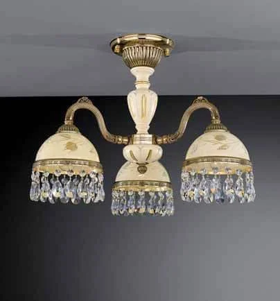 Люстра потолочная PL 6926/3 Reccagni Angelo жёлтая на 3 лампы, основание золотое в стиле кантри классический  Люстра потолочная PL 6926/3 Reccagni Angelo жёлтая на 3 лампы, основание золотое в стиле кантри классический