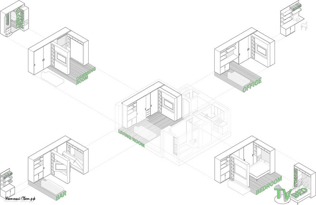 Удачный дизайн маленькой квартиры
