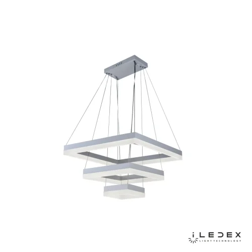Светильник подвесной LED с пультом Twins D0319-3 (200x400x600) WH iLedex белый на 1 лампу, основание белое в стиле хай-тек современный с пультом квадраты фото 2