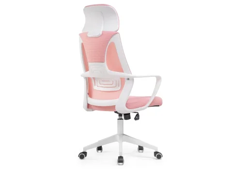 Компьютерное кресло Golem pink / white 15334 Woodville, розовый/сетка ткань, ножки/металл/белый, размеры - *550***680*630 фото 5