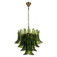 Люстра подвесная Лилу / Lilou 10600/600 Olive LOFT IT зелёная на 10 ламп, основание бронзовое в стиле 