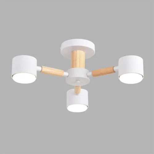 Люстра потолочная Venna 8306/3C Lumion белая на 3 лампы, основание белое бежевое в стиле скандинавский фото 5