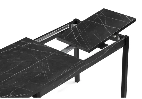 Деревянный стол Центавр 120(160)х70х76 мрамор черный / черный матовый 550560 Woodville столешница мрамор черный из лдсп фото 8