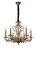 Люстра подвесная FIRENZE 1780.6 antique gold Lucia Tucci без плафона на 6 ламп, основание золотое в стиле классический 