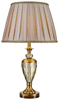 Настольная лампа Teodora WE704.01.504 Wertmark бежевая 1 лампа, основание бронзовое хрусталь металл в стиле классический 