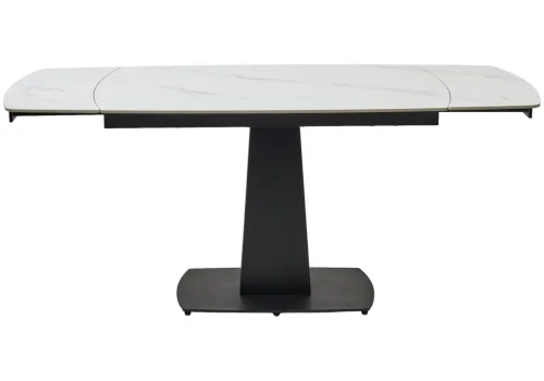 Керамический стол Balde 140 matt white marble solid ceramic / black 593885 Woodville столешница белая из керамика фото 10