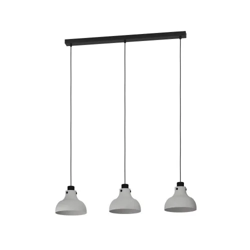 Светильник подвесной Matlock 43826 Eglo серый на 3 лампы, основание чёрное в стиле лофт современный 