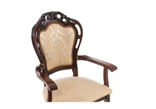 Деревянный стул Bronte вишня с патиной /  бежевый 438335 Woodville, бежевый/ткань, ножки/массив бука/вишня, размеры - ****590*550 фото 6