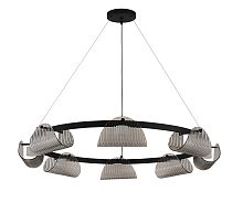 Люстра подвесная LED Каспи 08447-8A,19(16) Kink Light дымчатая серая на 8 ламп, основание чёрное в стиле лофт современный кольца