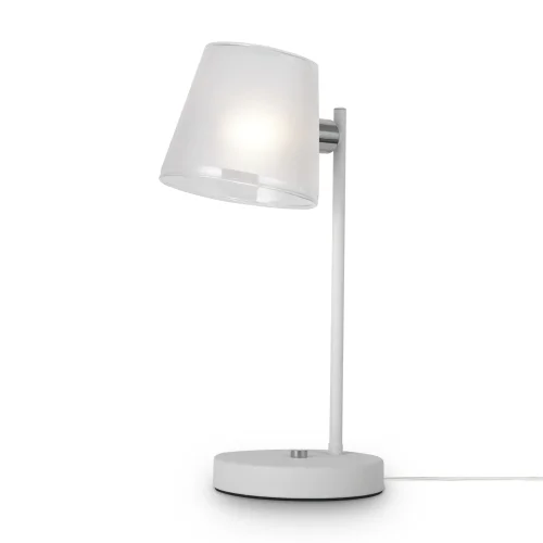 Настольная лампа офисная Gino FR5108TL-01CH Freya белая 1 лампа, основание хром металл в стиле современный  фото 2