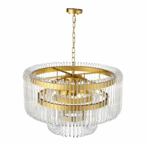 Люстра подвесная Grosseto SL1228.203.12 ST-Luce прозрачная на 12 ламп, основание золотое в стиле арт-деко  фото 4
