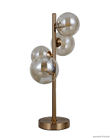 Настольная лампа Molly V10791-4T Moderli янтарная 4 лампы, основание золотое металл в стиле модерн молекула шар