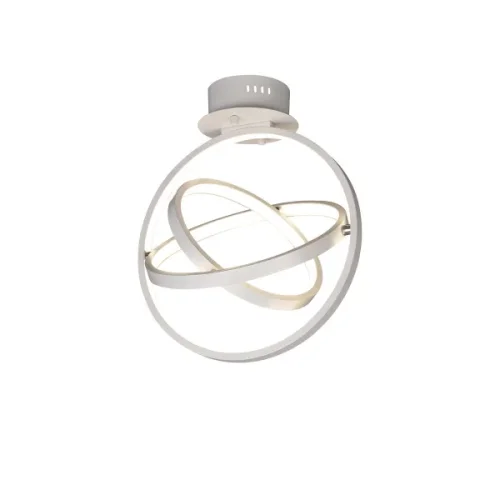 Люстра потолочная LED ORBITAL 5746 Mantra белая хром на 1 лампа, основание белое в стиле хай-тек кольца