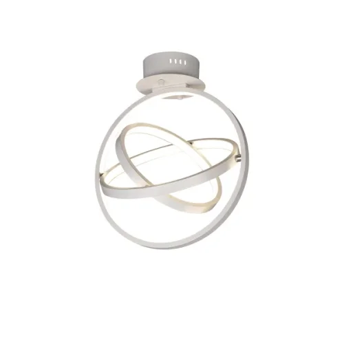 Люстра потолочная LED ORBITAL 5746 Mantra белая хром на 1 лампу, основание белое в стиле хай-тек кольца