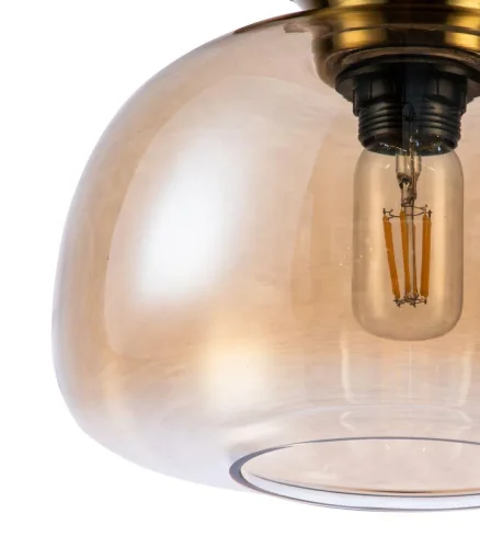 Светильник подвесной Mela V000096 Indigo янтарный 1 лампа, основание бронзовое в стиле современный выдувное фото 3