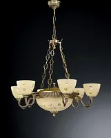 Люстра подвесная  L 6258/6+3 Reccagni Angelo жёлтая на 9 ламп, основание античное бронза в стиле классический 