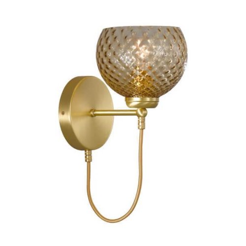 Бра A 10032/1 Reccagni Angelo янтарный на 1 лампа, основание матовое золото в стиле классический современный  фото 4