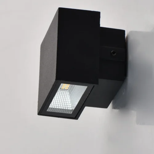 Настенный светильник LED Меркурий 807022901 DeMarkt уличный IP44 чёрный 2 лампы, плафон чёрный в стиле современный LED фото 7