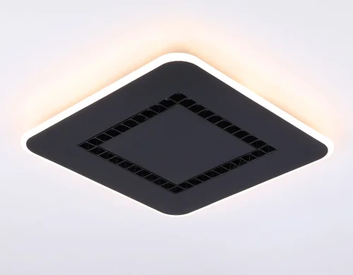 Светильник потолочный LED с пультом FL51419 Ambrella light чёрный 1 лампа, основание чёрное в стиле современный хай-тек квадраты фото 5