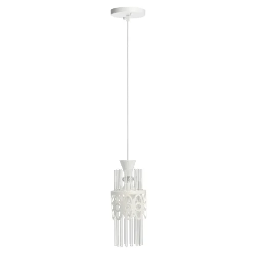 Светильник подвесной Соло 112010801 DeMarkt прозрачный 1 лампа, основание белое в стиле современный 