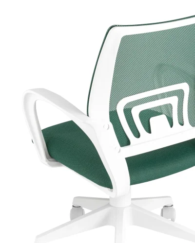 Кресло TopChairs ST-BASIC-W зеленый TW-03 TW-30 сетка/ткань крестовина пластик пластик белый УТ000035495 Stool Group, зелёный/ткань, ножки/пластик/белый, размеры - ****635*605 фото 3